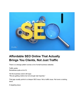 Affordable SEO Online That Actually Brings You Clients, Not Just Traffic