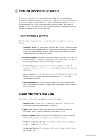 Painting Services in Singapore