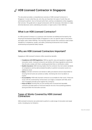 HDB Licensed Contractor in Singapore