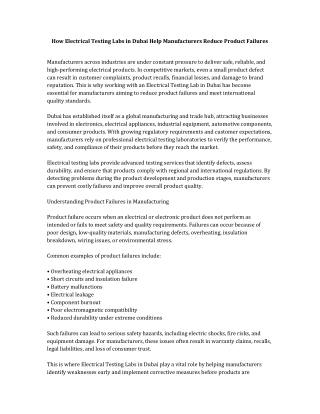Electrical_Testing_Labs_in_Dubai_Product_Failures