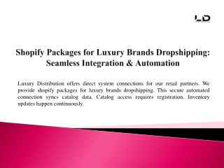 Shopify Packages for Luxury Brands Dropshipping: Seamless Integration & Automati