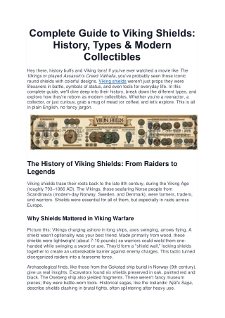 Complete Guide to Viking Shields: History, Types & Modern Collectibles