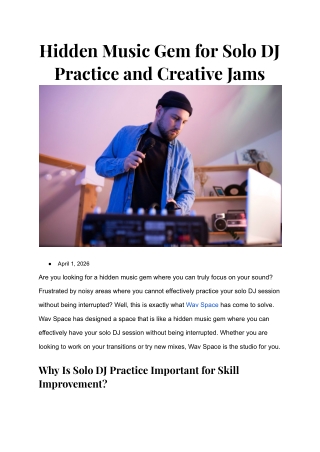 Hidden Music Gem for Solo DJ Practice and Creative Jams