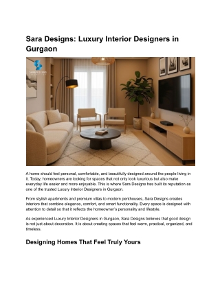 Sara Designs_ Luxury Interior Designers in Gurgaon