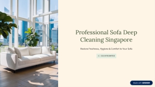 Sofa Deep Cleaning Singapore | Professional Upholstery Care