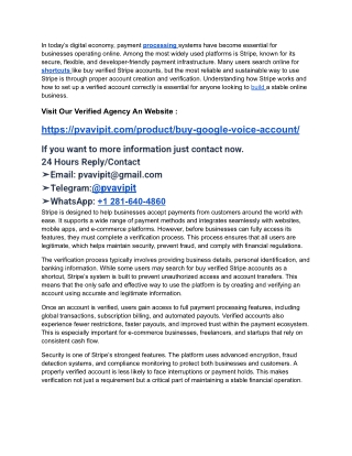 1. Buy Verified Google Voice Accounts in 2026 – Safe & Instant Delivery
