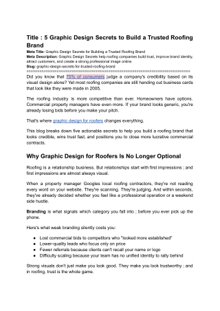 5 Graphic Design Secrets to Build a Trusted Roofing Brand