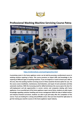 Professional Washing Machine Servicing Course Patna