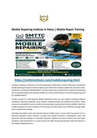 Mobile Repairing Institute in Patna | Mobile Repair Training