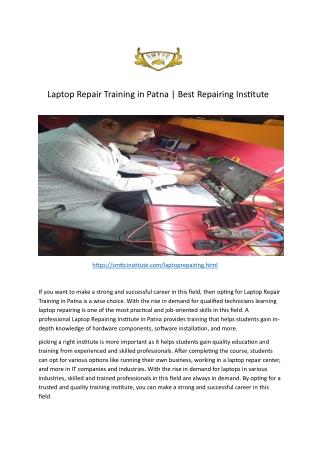 Laptop Repair Training in Patna | Best Repairing Institute