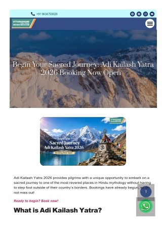 Begin Your Sacred Journey Adi Kailash Yatra