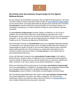 Die Vorteile eines Ayurvedischer Zungenreiniger für Ihre tägliche Wellness-Routine