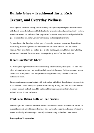 Harivital A2 Buffalo Ghee – Pure Traditional Nutrition