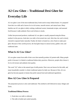 Harivital A2 Cow Ghee for Healthy Living
