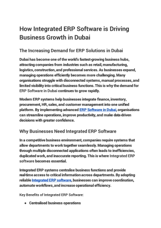 How Integrated ERP