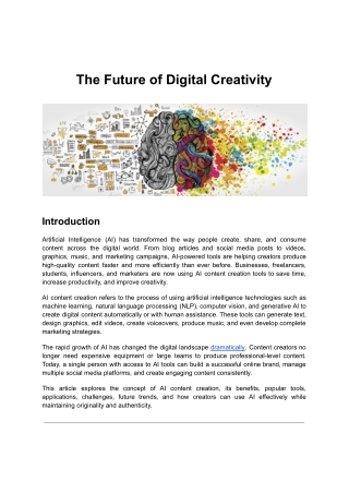 The Future of Digital Creativity