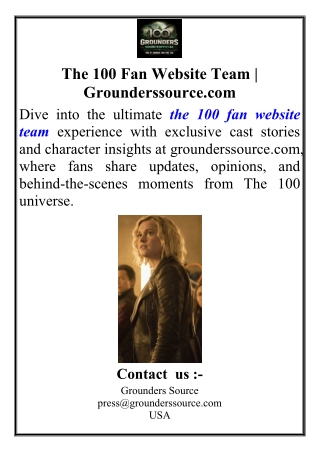 The 100 Fan Website Team | Grounderssource.com