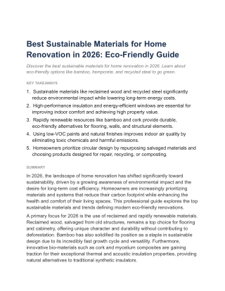 The 2026 Guide to Sustainable Renovation: Building a High-Value, Eco-Friendly Ho