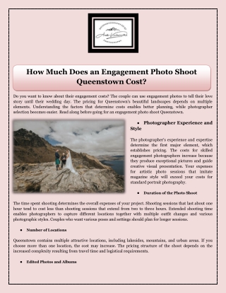 How Much Does an Engagement Photo Shoot Queenstown Cost
