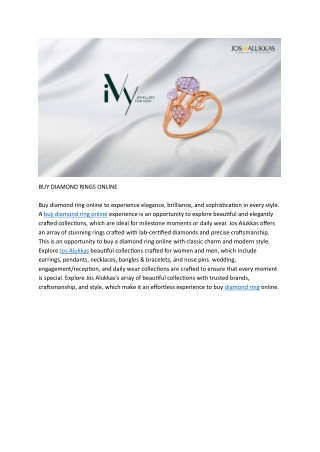 BUY DIAMOND RINGS ONLINE