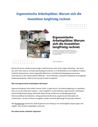 Ergonomische Arbeitsplätze_ Warum sich die Investition langfristig rechnet