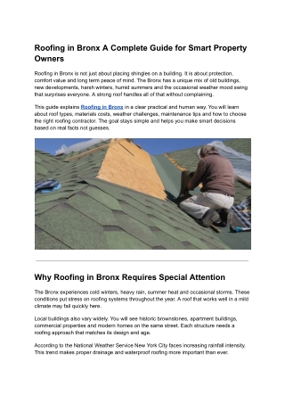Roofing in Bronx A Complete Guide for Smart Property Owners