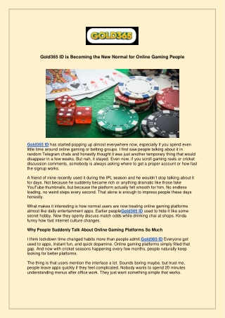 Gold365 Win – Easy Gaming Experience with Fast Access Online