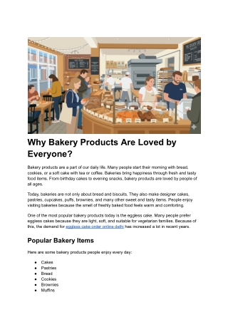 Why Bakery Products Are Loved by Everyone