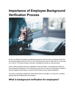 Employee Background Verification Process
