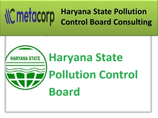 Haryana State Pollution Control Board Consulting