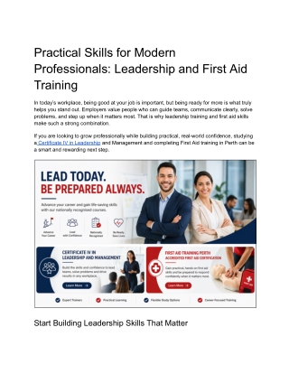 Practical Skills for Modern Professionals_ Leadership and First Aid Training