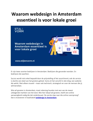 Waarom Kwalitatief Webdesign in Amsterdam Essentieel is voor Lokale Groei