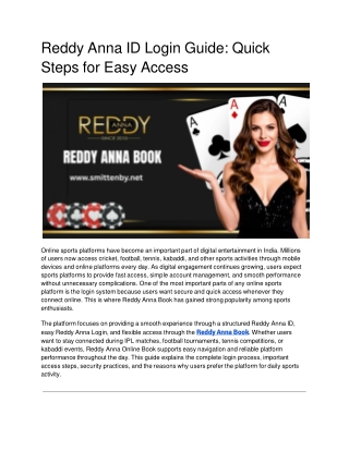 Reddy Anna ID Login Guide: Quick Steps for Easy Access