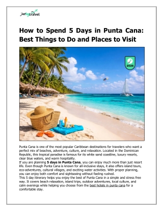 How to Spend 5 Days in Punta Cana: Best Things to Do and Places to Visit