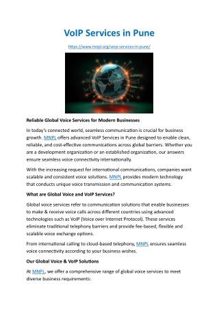 VoIP Services in Pune
