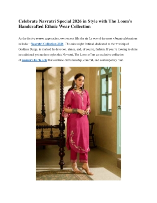 The Loom’s Handcrafted Ethnic Wear Collection 2026