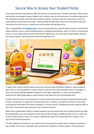 Secure Way to Access Your Student Portal