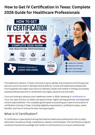 How to Get IV Certification in Texas in 2026 | American IV