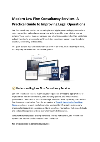 Modern Law Firm Consultancy Services_ A Practical Guide to Improving Legal Operations