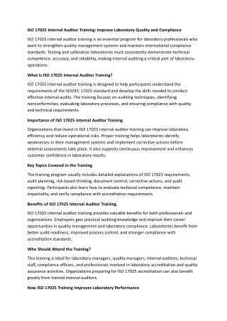 ISO 17025 Internal Auditor Training (1)