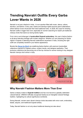 Trending Navratri Outfits Every Garba Lover Wants in 2026