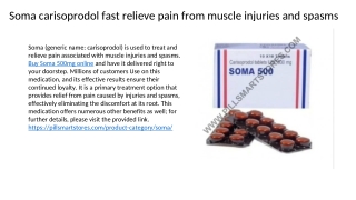 Soma carisoprodol fast relieve pain from muscle injuries and spasms