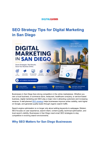SEO Strategy Tips for Digital Marketing in San Diego