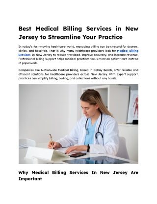 Best Medical Billing Services in New Jersey to Streamline Your Practice