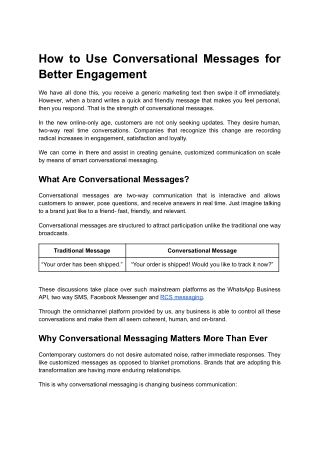 How to Use Conversational Messages for Better Engagement