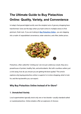 The Ultimate Guide to Buy Pistachios Online_ Quality, Variety, and Convenience