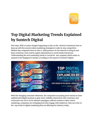 Top Digital Marketing Trends Explained by Suntech Digital