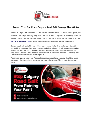Protect Your Car From Calgary Road Salt Damage This Winter
