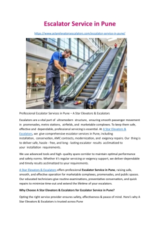 Escalator Service in Pune