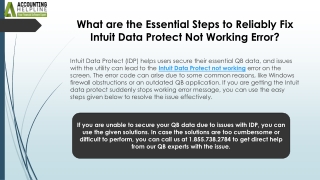 Learn How to Fix Intuit Data Protect Not Working Issue